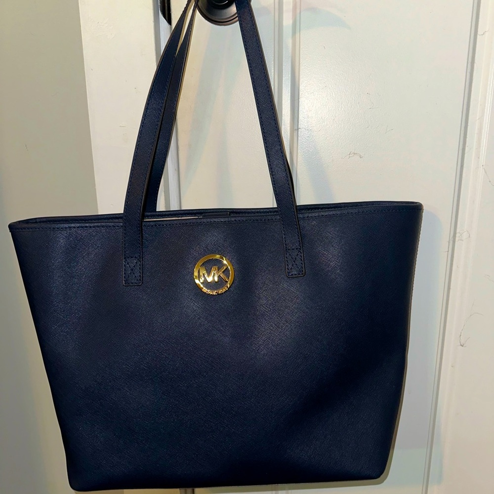 Michael Kors Blue Tote Bag with Minimalist Design
